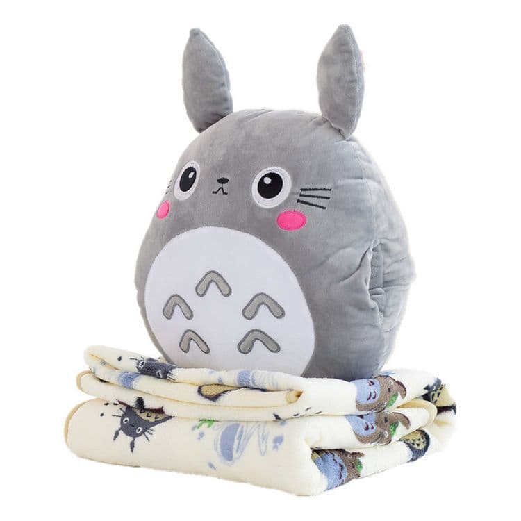 image-Cartoon Plush Pillow Blanket 3-in-1 - Car Travel