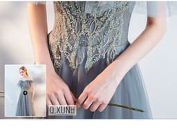 image-The Host's Annual Meeting Banquet Dress Skirt Fairy Air Shoulder Long Dress Female