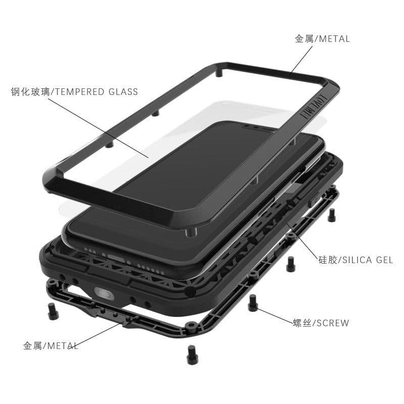 image-Suitable for Apple iPhone11ProMax three-proof mobile phone shell anti-drop pro silicone metal all-inclusive foreign trade new