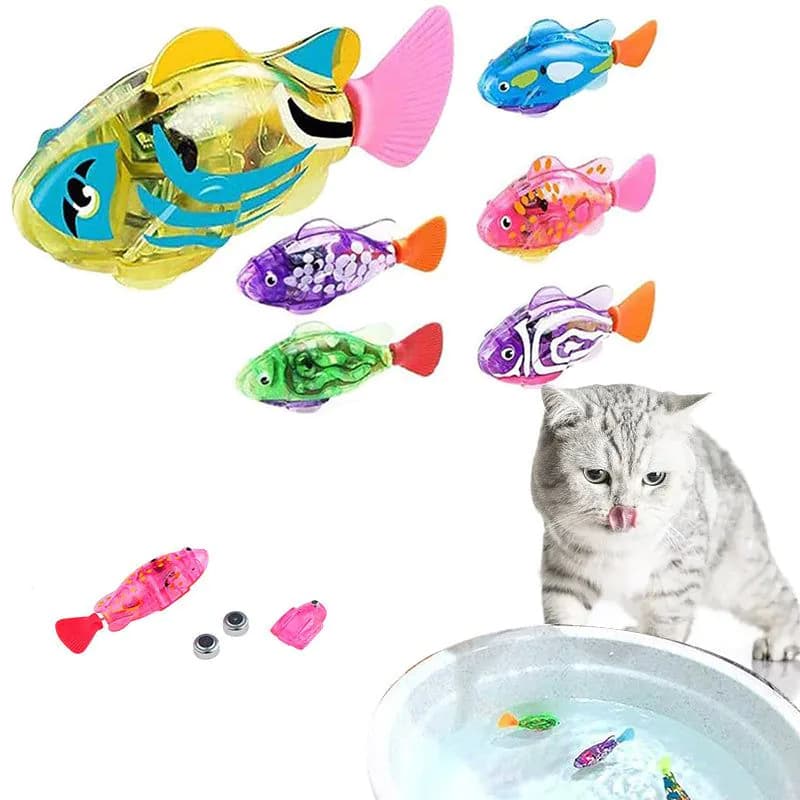 image-Cat Interactive Electric Fish Water Toy For Indoor Play Swimming Robot Fish Toys For Cat Dog Pet Baby Swimmer Bath Robofish Toys