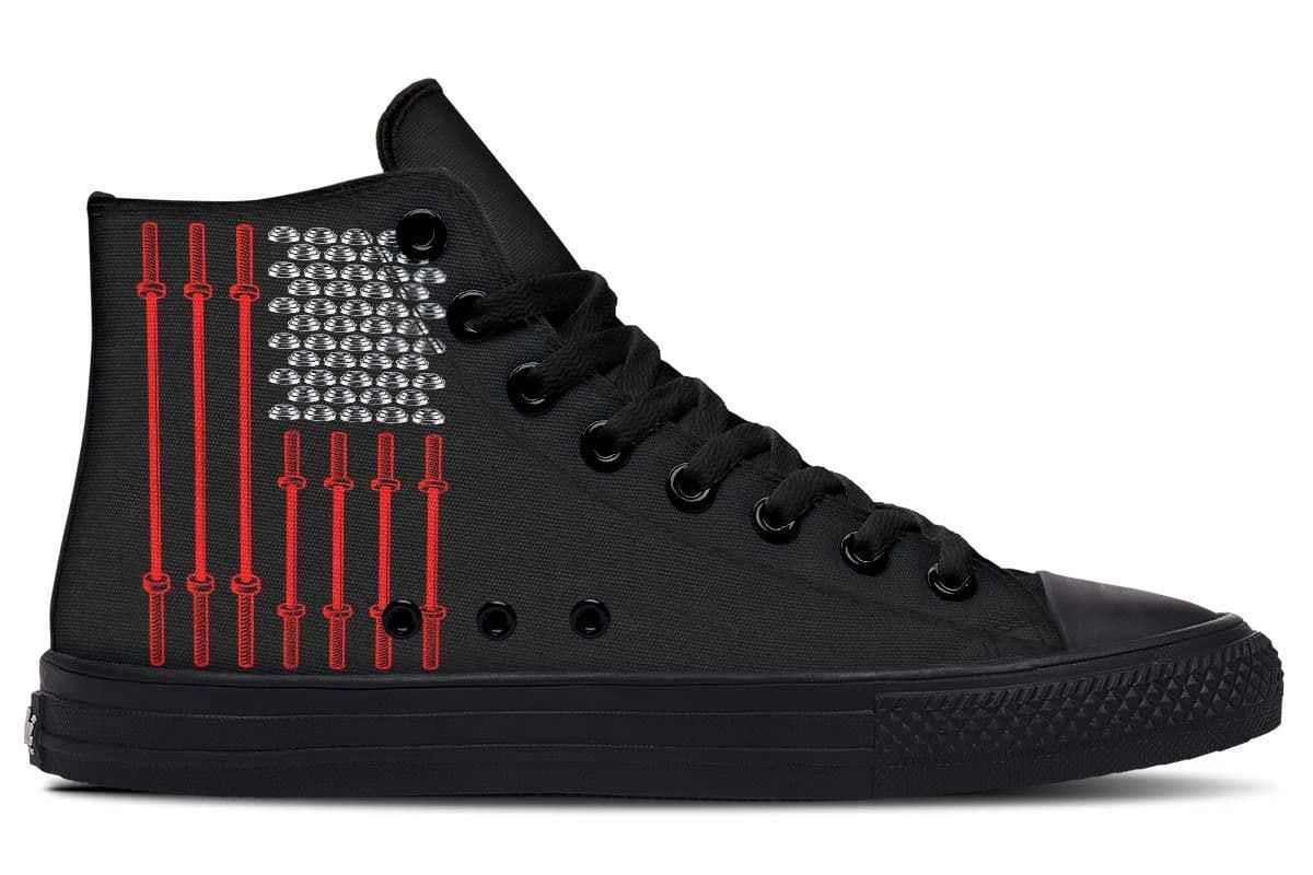 image-Printed Couple High Top Canvas Shoes