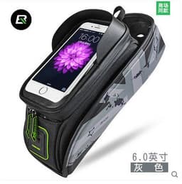 image-Rock Brothers Red Star Award Ma Yingbao bicycle bag front beam bag riding on tube bag mobile phone waterproof saddle bag