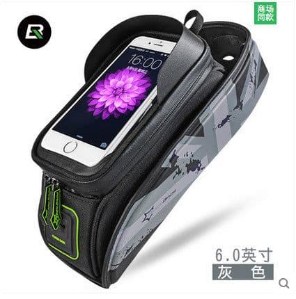 image-Rock Brothers Red Star Award Ma Yingbao bicycle bag front beam bag riding on tube bag mobile phone waterproof saddle bag