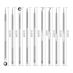 image-Factory wholesale stainless steel acne needle holder double-head teasing acne acne needle to blackhead beauty tool set
