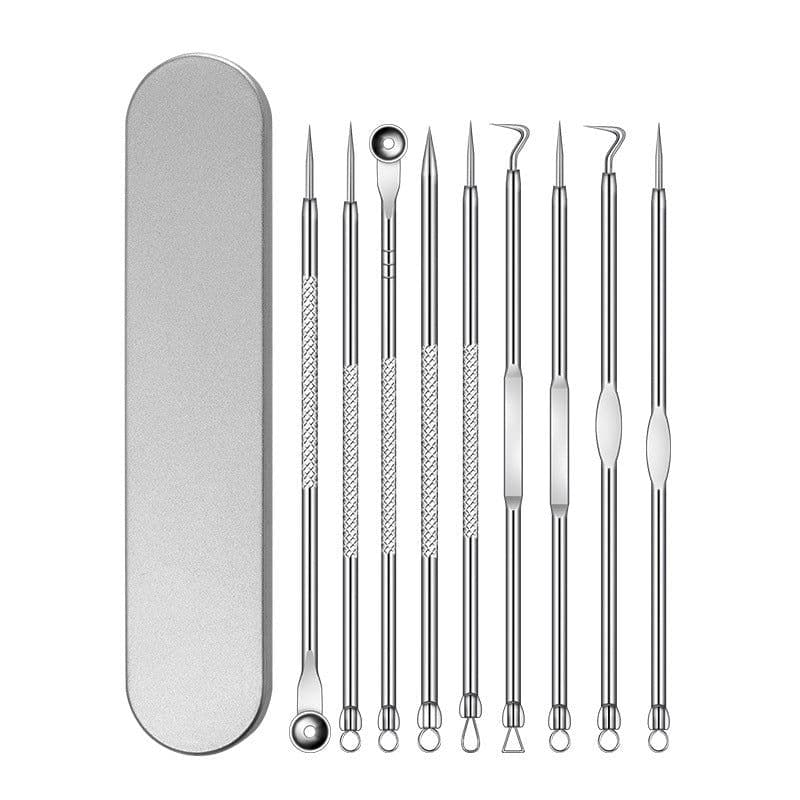 image-Factory wholesale stainless steel acne needle holder double-head teasing acne acne needle to blackhead beauty tool set