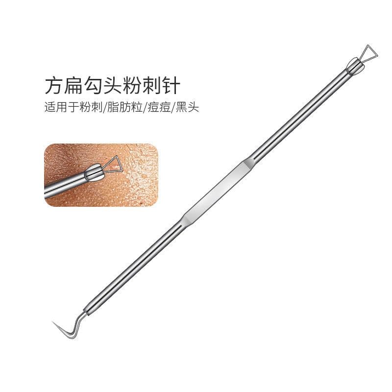 image-Factory wholesale stainless steel acne needle holder double-head teasing acne acne needle to blackhead beauty tool set