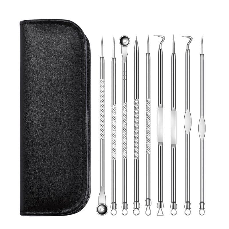 image-Factory wholesale stainless steel acne needle holder double-head teasing acne acne needle to blackhead beauty tool set