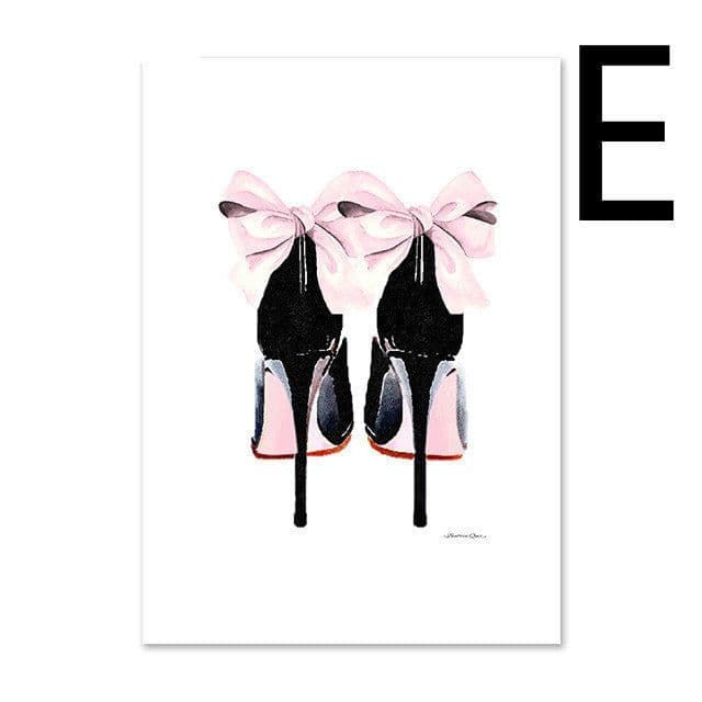 image-High Heels Books Perfume Bottle Magazine Modern Home Decoration Painting