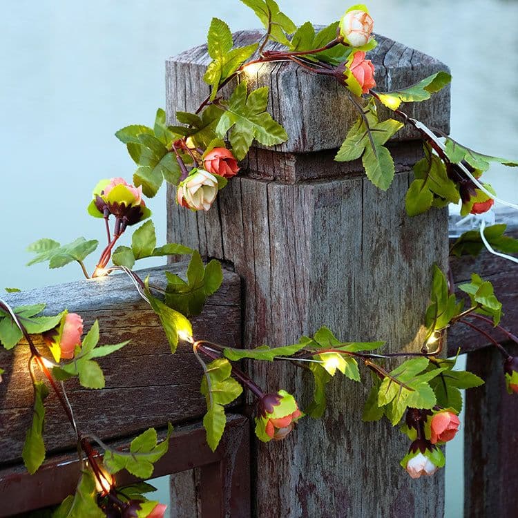 image-Rattan Lighting Chain Outdoor Courtyard Ornamental Festoon Lamp