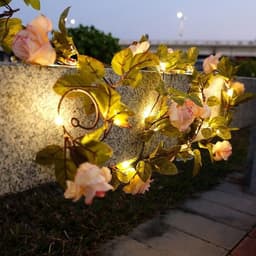 image-Rattan Lighting Chain Outdoor Courtyard Ornamental Festoon Lamp