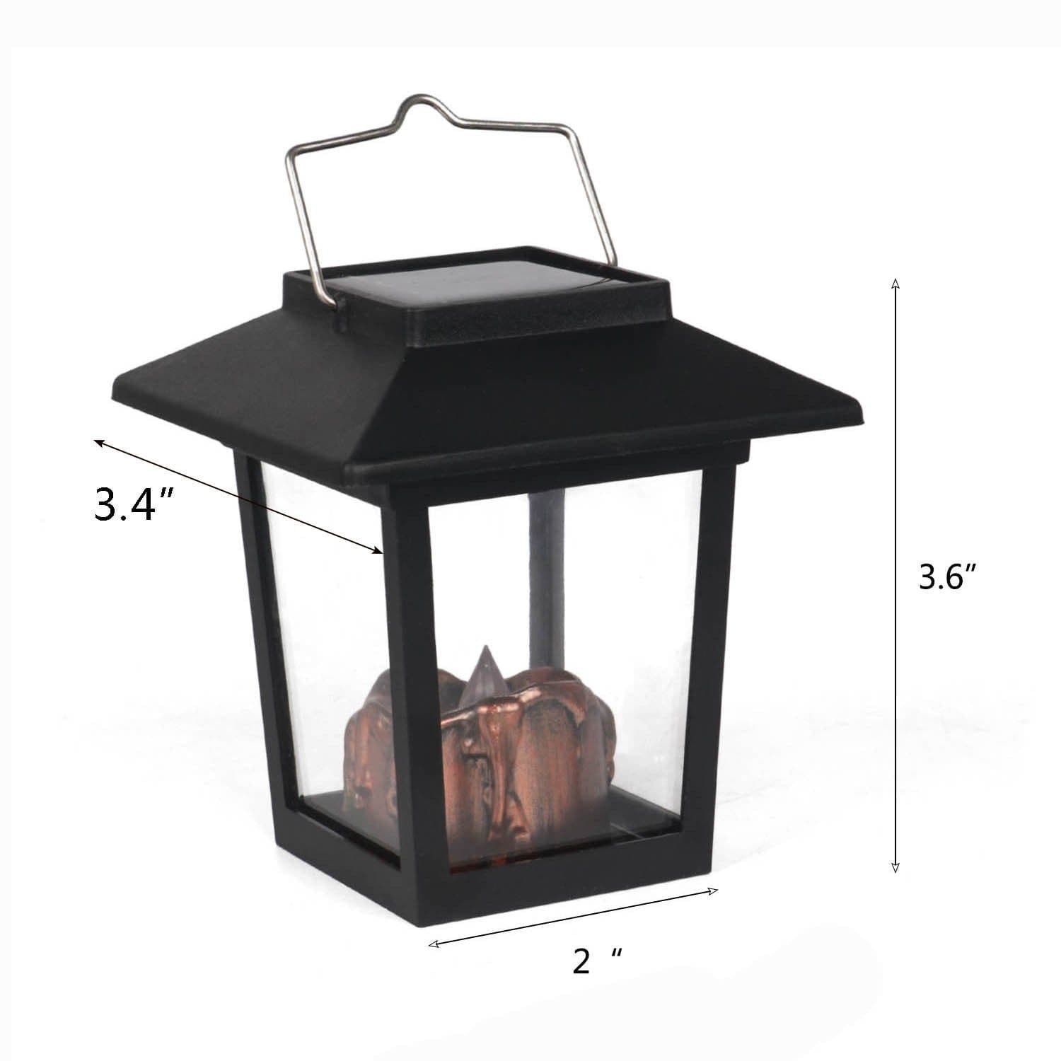 image-Retro Outdoor Decoration Electronic Hanging Lamp Garden Courtyard LED Portable Candle Solar Lanterns