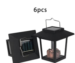 image-Retro Outdoor Decoration Electronic Hanging Lamp Garden Courtyard LED Portable Candle Solar Lanterns