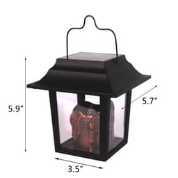 image-Retro Outdoor Decoration Electronic Hanging Lamp Garden Courtyard LED Portable Candle Solar Lanterns