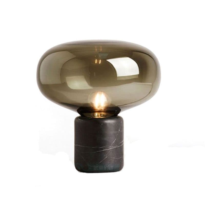 image-Modern Minimalist Marble Smoky Gray Living Room Bedroom Study Light Luxury Table Lamp