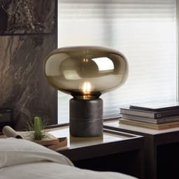 image-Modern Minimalist Marble Smoky Gray Living Room Bedroom Study Light Luxury Table Lamp