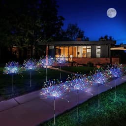 image-Solar Fireworks Lamp Drag A Waterproof Lawn Floor Outlet