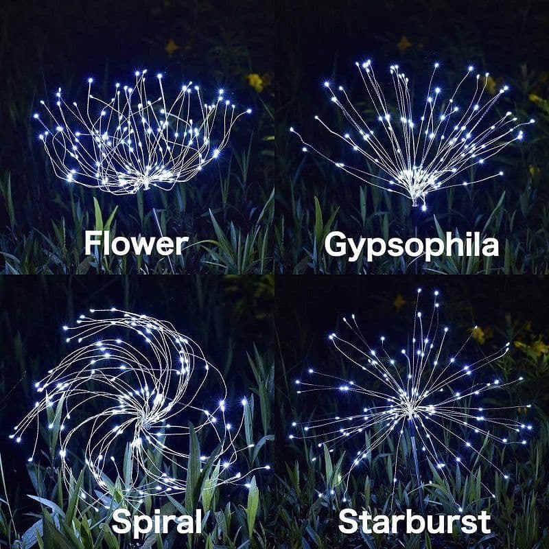 image-Solar Fireworks Lamp Drag A Waterproof Lawn Floor Outlet