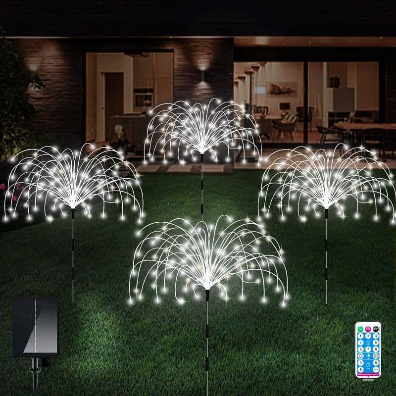 image-Solar Fireworks Lamp Drag A Waterproof Lawn Floor Outlet