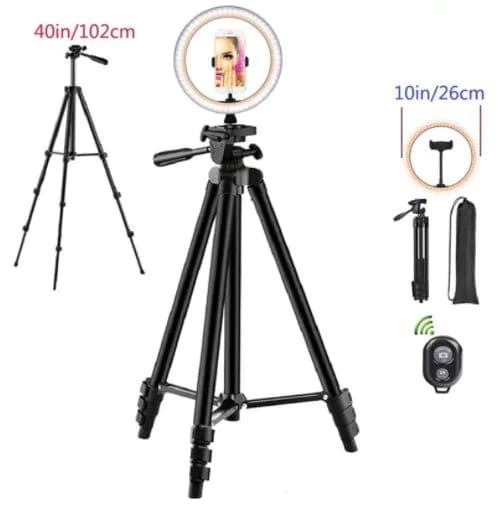 image-Ring Mobile Phone Holder Bracket Tripod Round Fill Light 3 Colors