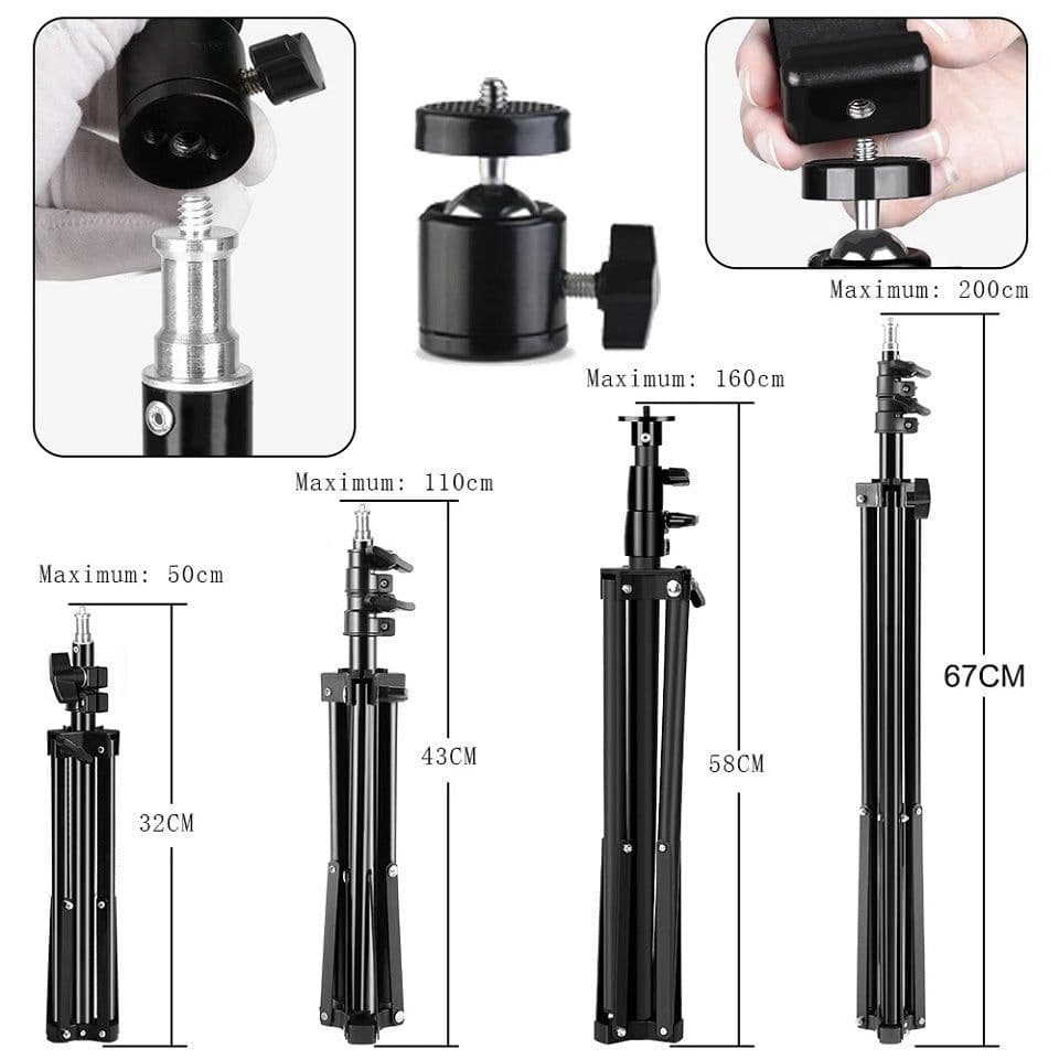 image-Ring Mobile Phone Holder Bracket Tripod Round Fill Light 3 Colors