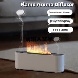 image-Flame Air Humidifier Ultrasonic 7 Colors Aroma Diffuser LED Cool Mist Maker Fogger Essential Oil Room Fragrance Office Home Decor