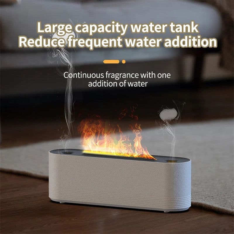 image-Flame Air Humidifier Ultrasonic 7 Colors Aroma Diffuser LED Cool Mist Maker Fogger Essential Oil Room Fragrance Office Home Decor