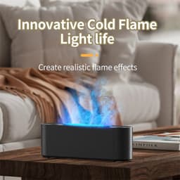 image-Flame Air Humidifier Ultrasonic 7 Colors Aroma Diffuser LED Cool Mist Maker Fogger Essential Oil Room Fragrance Office Home Decor