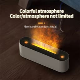 image-Flame Air Humidifier Ultrasonic 7 Colors Aroma Diffuser LED Cool Mist Maker Fogger Essential Oil Room Fragrance Office Home Decor