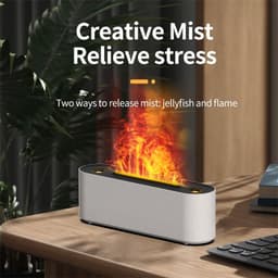 image-Flame Air Humidifier Ultrasonic 7 Colors Aroma Diffuser LED Cool Mist Maker Fogger Essential Oil Room Fragrance Office Home Decor