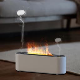 image-Flame Air Humidifier Ultrasonic 7 Colors Aroma Diffuser LED Cool Mist Maker Fogger Essential Oil Room Fragrance Office Home Decor