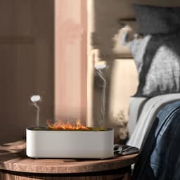 image-Flame Air Humidifier Ultrasonic 7 Colors Aroma Diffuser LED Cool Mist Maker Fogger Essential Oil Room Fragrance Office Home Decor