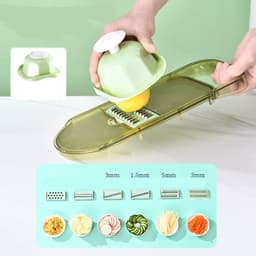 image-Multifunction Transparent Vegetable Cutter Steel Blade Potato Slicer Fruit Shred Dicing Blades Carrot Cheese Grater Chopper Kitchen Gadgets