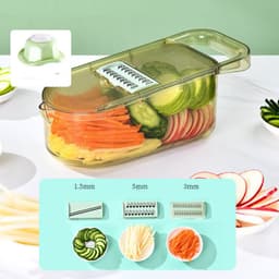 image-Multifunction Transparent Vegetable Cutter Steel Blade Potato Slicer Fruit Shred Dicing Blades Carrot Cheese Grater Chopper Kitchen Gadgets
