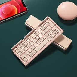 image-Mini Folding Bluetooth Keyboard Wireless Keypad Support3 Devices With Stand Rechargeable Foldable Keyboard For Phone Tablet