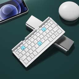 image-Mini Folding Bluetooth Keyboard Wireless Keypad Support3 Devices With Stand Rechargeable Foldable Keyboard For Phone Tablet