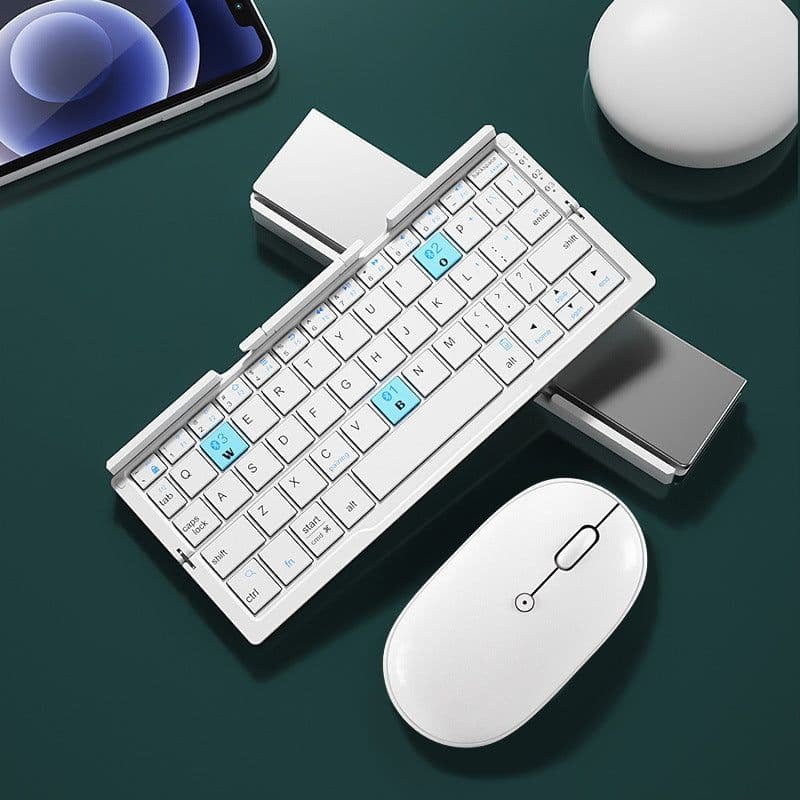image-Mini Folding Bluetooth Keyboard Wireless Keypad Support3 Devices With Stand Rechargeable Foldable Keyboard For Phone Tablet