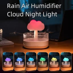 image-Rain Cloud Night Light Humidifier With Raining Water Drop Sound And 7 Color Led Light Essential Oil Diffuser Aromatherapy