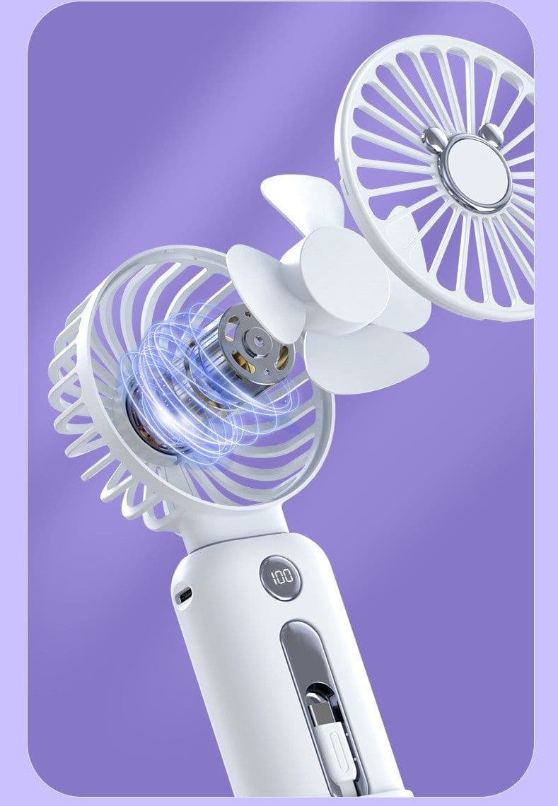 image-2-in-1 Handheld Fan Fast Charging Power Supply Portable Handheld Small Fan Desktop Silent Mini Fan For Home