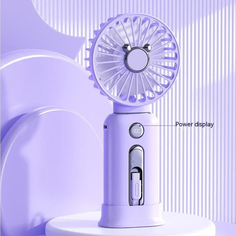 image-2-in-1 Handheld Fan Fast Charging Power Supply Portable Handheld Small Fan Desktop Silent Mini Fan For Home