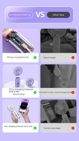 image-2-in-1 Handheld Fan Fast Charging Power Supply Portable Handheld Small Fan Desktop Silent Mini Fan For Home
