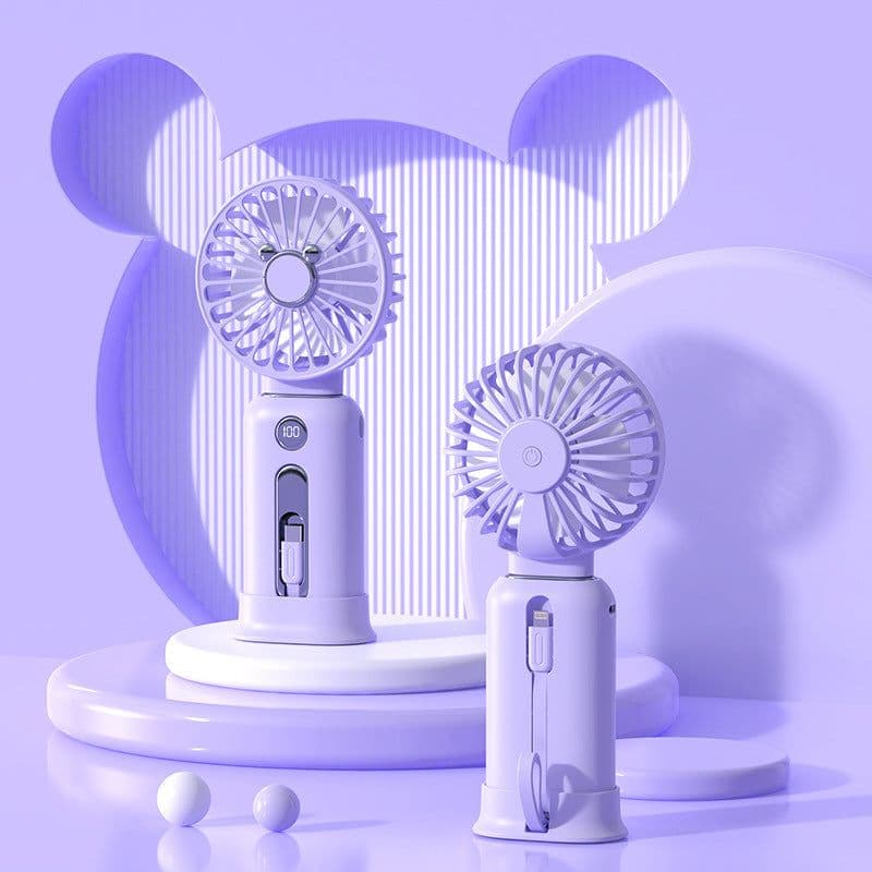 image-2-in-1 Handheld Fan Fast Charging Power Supply Portable Handheld Small Fan Desktop Silent Mini Fan For Home