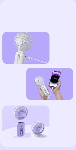 image-2-in-1 Handheld Fan Fast Charging Power Supply Portable Handheld Small Fan Desktop Silent Mini Fan For Home