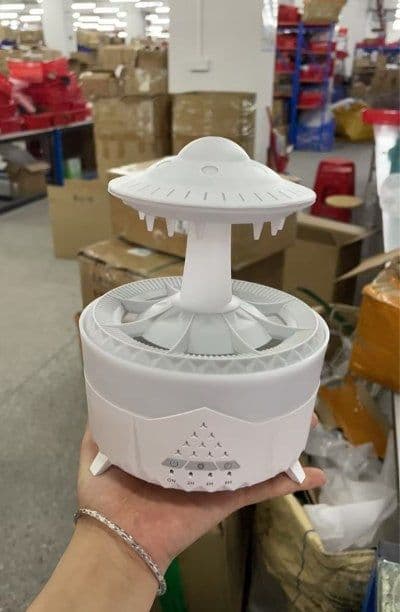 image-New UFO Raindrop Humidifier Water Drop Air Humidifier USB Aromatherapy Essential Oils Aroma Air Diffuser Household Mist Maker Home Decor