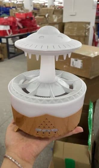image-New UFO Raindrop Humidifier Water Drop Air Humidifier USB Aromatherapy Essential Oils Aroma Air Diffuser Household Mist Maker Home Decor