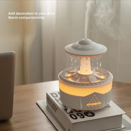 image-New UFO Raindrop Humidifier Water Drop Air Humidifier USB Aromatherapy Essential Oils Aroma Air Diffuser Household Mist Maker Home Decor