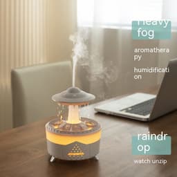 image-New UFO Raindrop Humidifier Water Drop Air Humidifier USB Aromatherapy Essential Oils Aroma Air Diffuser Household Mist Maker Home Decor