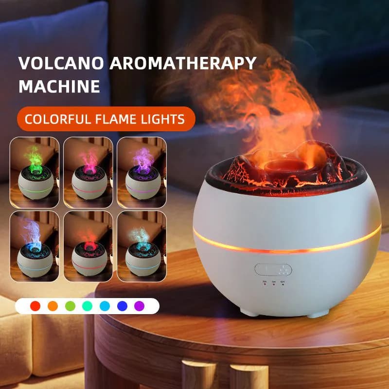 image-Flame Aroma Diffuser Household Desk Aromatherapy Humidifier