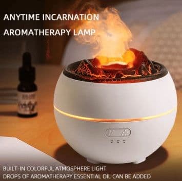 image-Flame Aroma Diffuser Household Desk Aromatherapy Humidifier