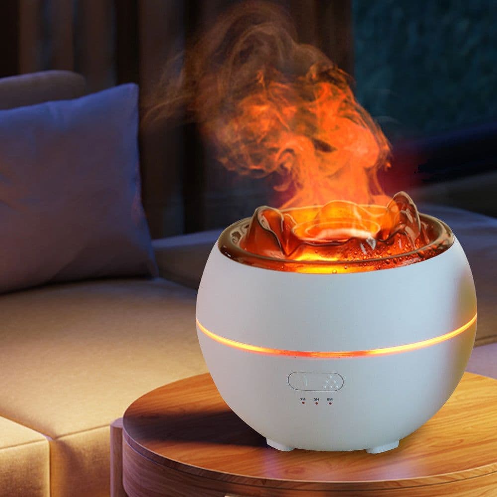 image-Flame Aroma Diffuser Household Desk Aromatherapy Humidifier
