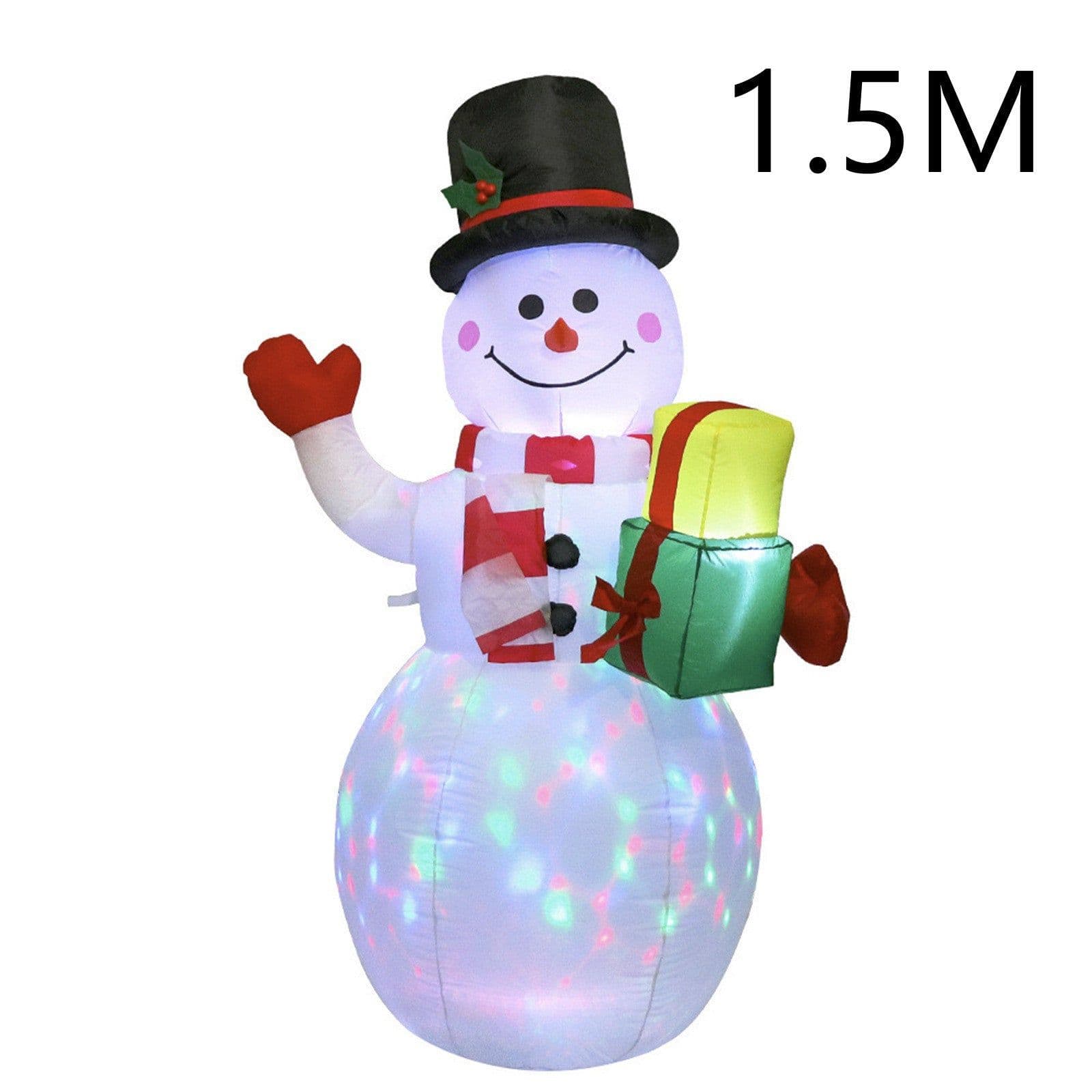 image-Christmas LED Lights Glowing Santa Tree Snowman Inflatable Doll Outdoor Yard Garden Decor